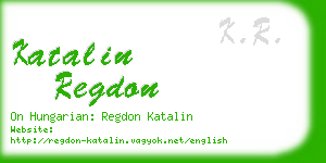 katalin regdon business card